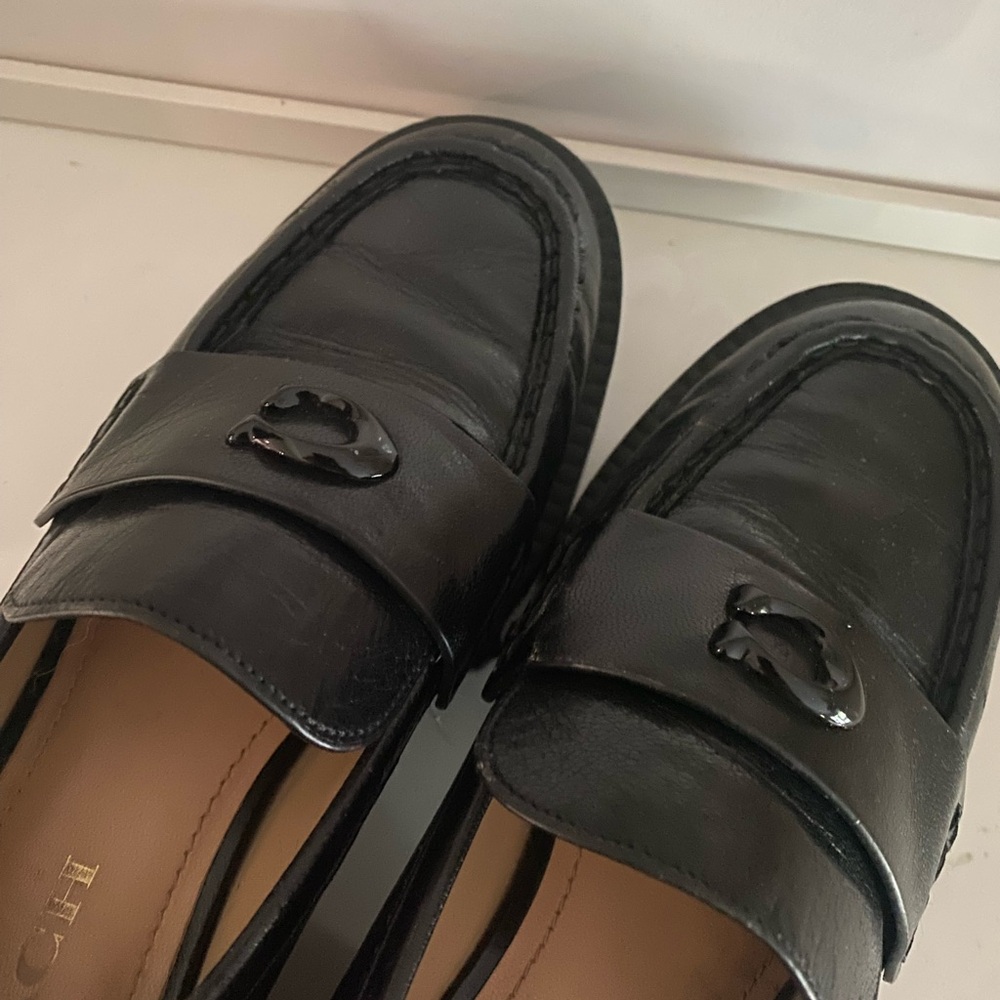 COACH LEAH LOAFER WOMENS SIZE 8.5 BLACK LEATHER - Picture 9 of 11